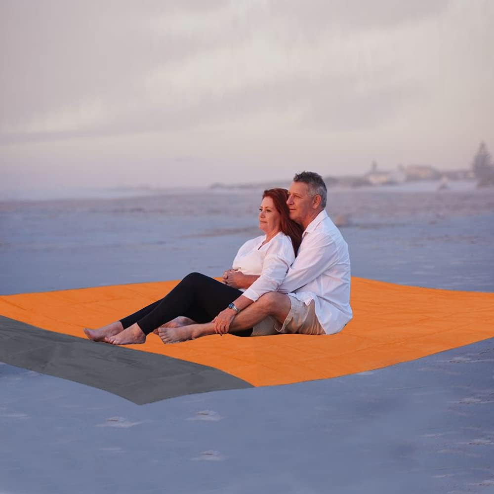 Beach Blanket Sandproof Beach Mat Beach Sheet Waterproof Sand Mat with Stakes Lightweight Mat for Picnic,Camping,Festival, Beach and Outdoor Activities