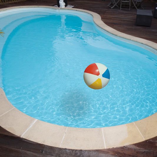 36" White and Red Classic Inflatable 6 Panel Beach Ball